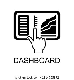 dashboard icon. Element of Software development signs with name for mobile concept and web apps. Detailed dashboard icon can be used for web and mobile on white background