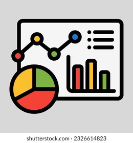 Dashboard icon in filled line style, use for website mobile app presentation