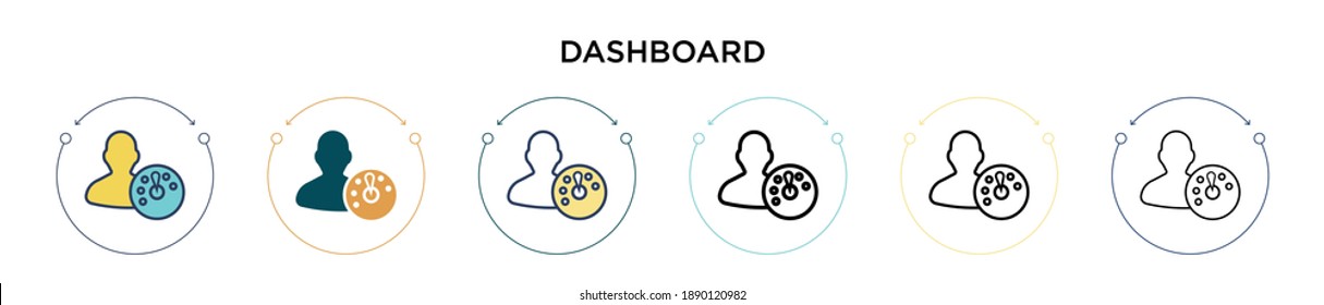 Icono de panel en el estilo relleno, delgado, contorno y trazo. Ilustración vectorial de dos diseños de iconos vectoriales de tablero de color y negro se pueden utilizar para móviles, ui, web