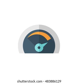 Dashboard icon in flat color style. Control panel, odometer, speedometer 