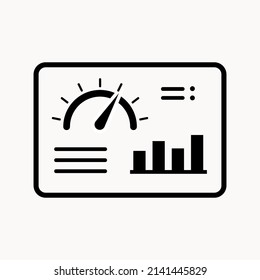 Icono de panel en estilo plano. Ilustración vectorial del analizador de finanzas sobre fondo aislado blanco. Concepto de negocio del algoritmo de rendimiento.
