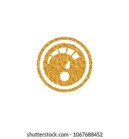 Dashboard icon in gold glitter texture. Sparkle luxury style vector illustration.
