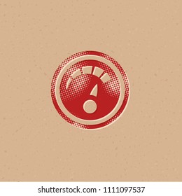 Dashboard icon in halftone style. Grunge background vector illustration.
