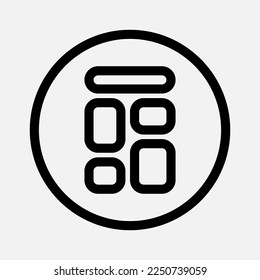 Dashboard icon in line style about essentials, use for website mobile app presentation