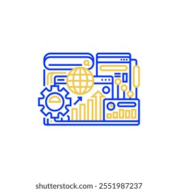 Dashboard Icon. linear style sign for mobile concept and web design. Outline vector icon. Symbol, logo illustration. Vector graphic