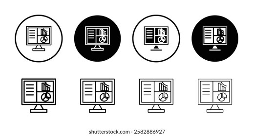 Dashboard icon Outline thin set pack series