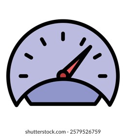 Dashboard icon outline vector. Performance analytics. Web data kpi color flat