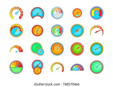Dashboard icon set. Cartoon set of dashboard vector icons for your web design isolated on white background