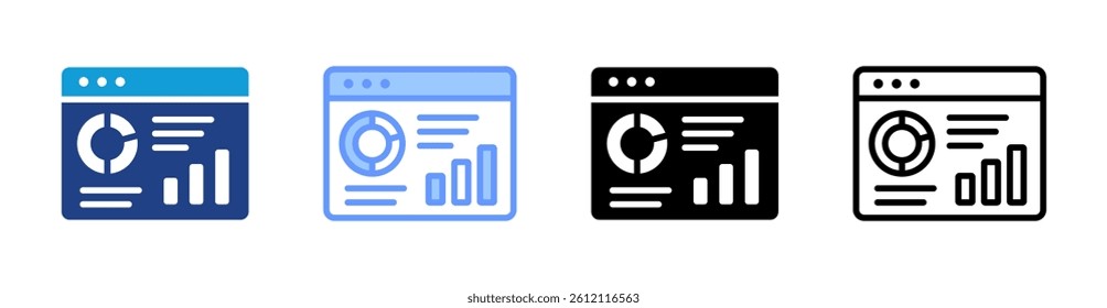Dashboard icon set multiple style collection