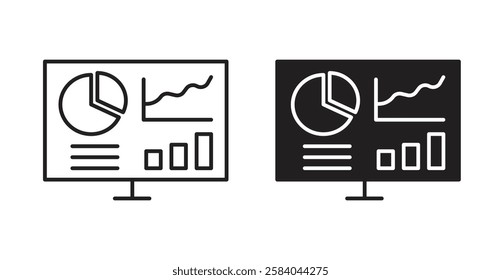 Dashboard icon set in thin line. vector illustrations for web