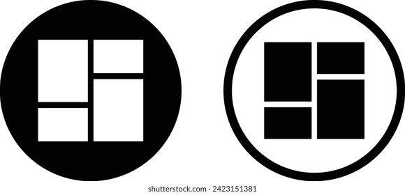 Dashboard icon set in two styles vector isolated on white background 