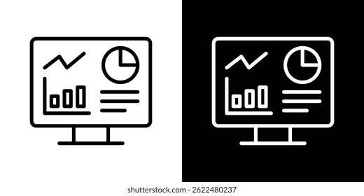 Dashboard icon shape graphic simple plain clipart symbol. thin line outline art