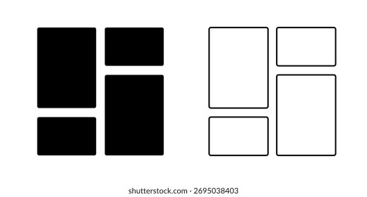ícone do painel sinal de cor preta e design de vetor de contorno em fundo branco	