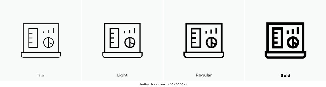 dashboard icon. Thin, Light Regular And Bold style design isolated on white background