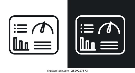 Dashboard icon in Thin line black color. flat simple vector symbols illustration.