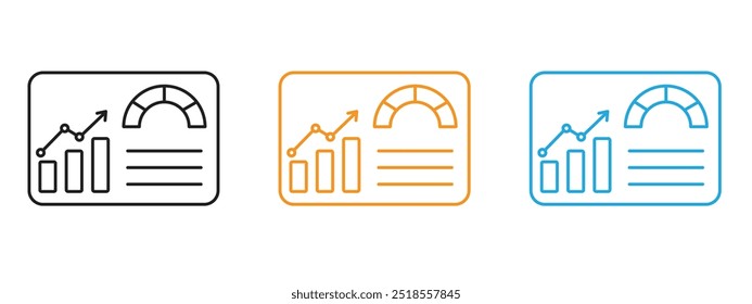 Dashboard icon Thin line illustration set