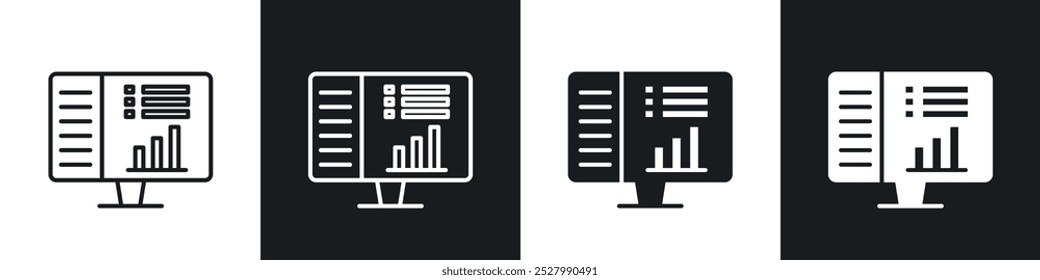 Dashboard icon vector icon set black filled and outlined style.