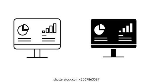 Dashboard icons collection in Filled flat and thin line style.