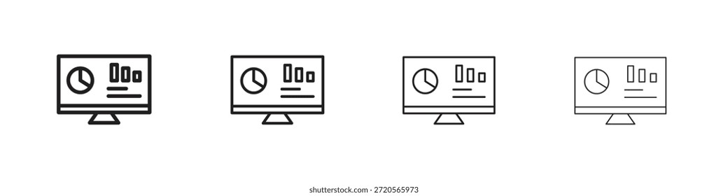 Iconos del tablero diseñados en estilo de contorno, línea y trazo