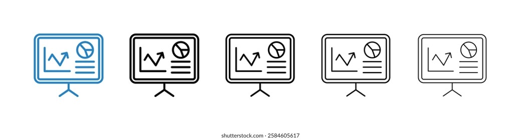 Dashboard icons in five different stroke sizes