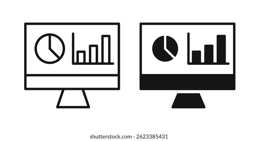 Dashboard icons on white background for web