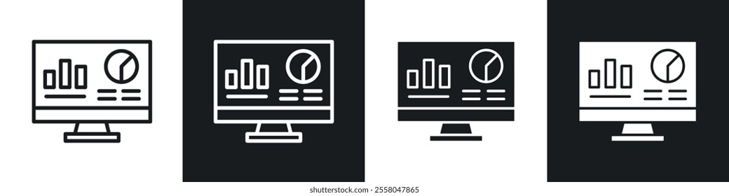 Dashboard icons pack in black and white filled and outlined versions.
