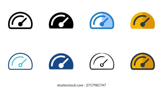 Dashboard icons set multiple style collection. Editable stroke 
