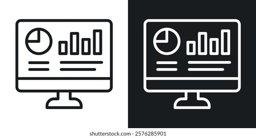 Dashboard icons in thin black and white stroke liner style
