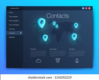 Dashboard infographic template with modern design annual statistics graphs. UI elements