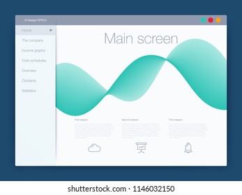 Dashboard infographic template with modern design annual statistics graphs. UI elements