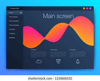 Dashboard infographic template with modern design annual statistics graphs. UI elements
