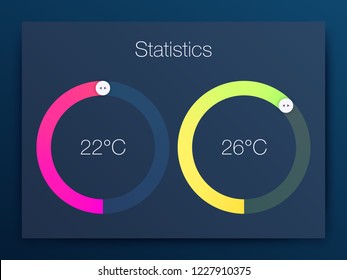 Dashboard infographic template with modern design annual statistics graphs. UI elements