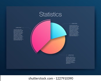 Dashboard infographic template with modern design annual statistics graphs. UI elements