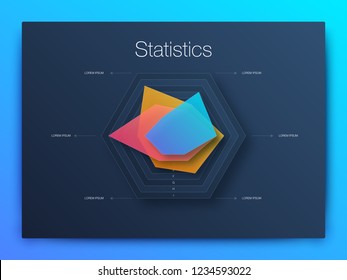 Dashboard infographic template with modern design annual statistics graphs. UI elements