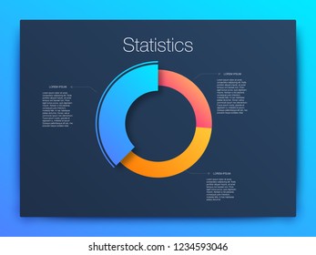 Dashboard infographic template with modern design annual statistics graphs. UI elements