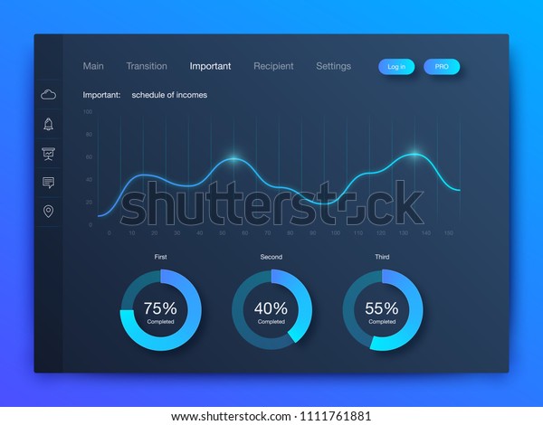 Dashboard Infographic Template Modern Design Annual Stock Vector ...