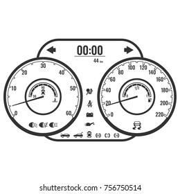 Dashboard instrument control panel or fascia in simple style design
