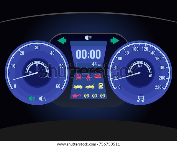 Dashboard Instrument Control Panel Fascia Realistic Stock Vector ...