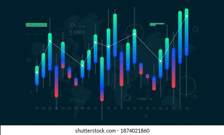 Dashboard Intelligent infographic technology UI interface, money transactions and investment, futuristic data analytics, business application display