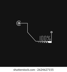 Dashboard layout with futuristic hud elements for digital game interface including cyberpunk circle buttons infographic screen and abstract tech background for virtual user control

