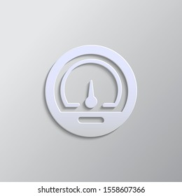 dashboard, limit,counter paper style icon. Grey color vector background