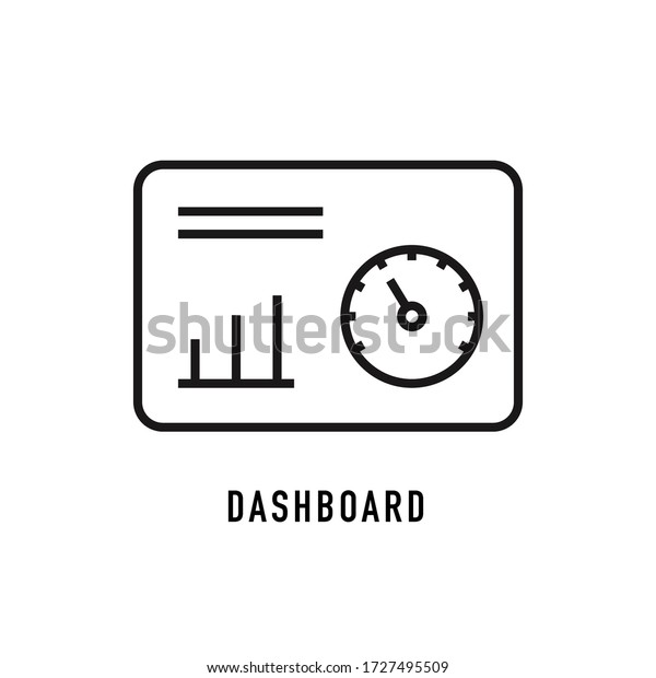 Dashboard Line Icon On White Background Stock Vector (Royalty Free ...