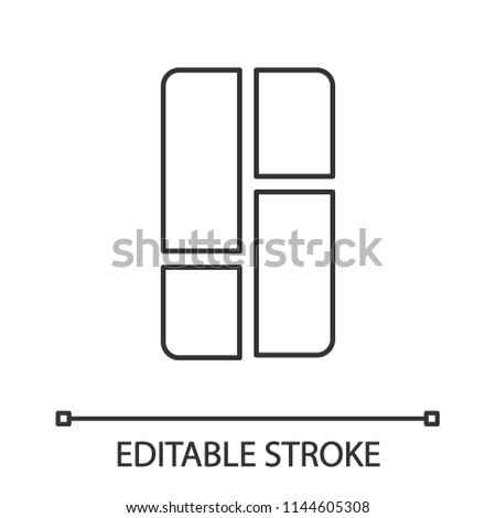 Dashboard linear icon. View quilt. Thin line illustration. Apps grid. Content view tiles. List menu. Contour symbol. Vector isolated outline drawing. Editable stroke