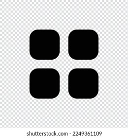 Dashboard, menu blocks filled icon in transparent background, basic app and web UI bold line icon, EPS10
