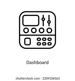 Dashboard Outline Vector Icon Design illustration on White background. EPS 10 File