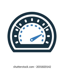 Dashboard, performance, speedometer icon. Simple vector design.