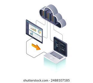 Dashboard for professional data analysis of cloud server databases