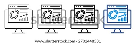 Dashboard Report Icon Different Outline Collection Set