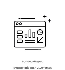 dashboard report icon. Outline style icon design isolated on white background