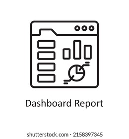 Dashboard Report vector outline Icon Design illustration. Data Analytic Symbol on White background EPS 10 File
